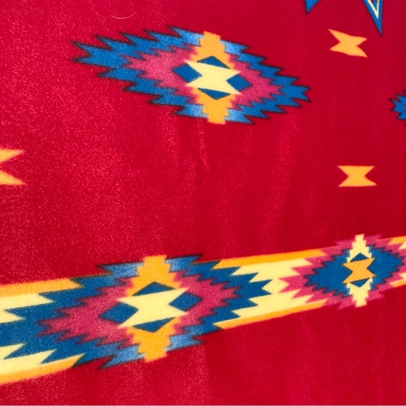 AZTEC TRIBAL American Southwestern Blanket Throw Bedding Blanket Fleece 38 x 60" - Picture 8 of 12